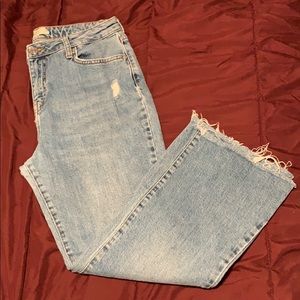 Distressed hem TOPSHOP MOTO kick flare jeans